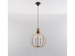 Lámparas colgantes Citranova escandinavo de madera - 1 fuentes luminosas 3000K - L.28 x A.100 cm - madera natural