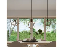 Lámparas colgantes Citrubloom escandinavo de madera - 1 fuentes luminosas 4000K - L.27,5 x A.90 cm - madera natural