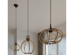 Lámparas colgantes Citrubloom escandinavo de madera - 1 fuentes luminosas 3000K - L.27,5 x A.90 cm - madera natural