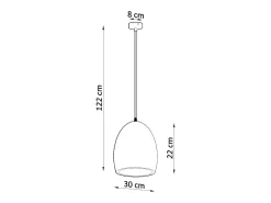 Lámparas colgantes Darow moderno de cerámica - 1 fuentes luminosas 4000K - L.30 x A.122 cm - blanco