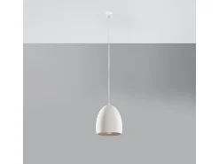 Lámparas colgantes Darow moderno de cerámica - 1 fuentes luminosas 3000K - L.30 x A.122 cm - blanco