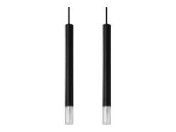 Lámparas colgantes Eclim moderno de acero/vidrio - 2 fuentes luminosas 3000K - L.30 x A.120 cm - negro