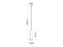 Lámparas colgantes Eclix moderno de cerámica - 1 fuentes luminosas 3000K - L.8 x A.132 cm - blanco