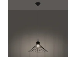 Lámparas Colgantes Eda Industrial De Acero - 1 Fuentes Luminosas - L.40 X A.86 Cm - Negro