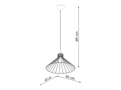 Lámparas Colgantes Eda Industrial De Acero - 1 Fuentes Luminosas - L.40 X A.86 Cm - Negro