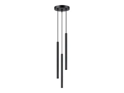 Lámparas colgantes Elara moderno de acero - 3 fuentes luminosas 3000K - L.20 x A.120 cm - negro