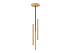 Lámparas colgantes Elara moderno de acero - 3 fuentes luminosas 4000K - L.20 x A.120 cm - dorado