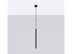 Lámparas colgantes Elara moderno de acero - 1 fuentes luminosas 3000K - L.8 x A.120 cm - negro