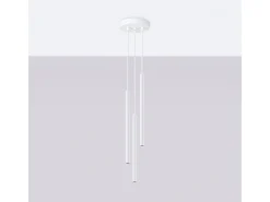 Lámparas colgantes Elara moderno de acero - 3 fuentes luminosas 3000K - L.20 x A.120 cm - blanco