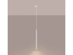 Lámparas colgantes Elara moderno de acero - 1 fuentes luminosas 4000K - L.8 x A.120 cm - blanco