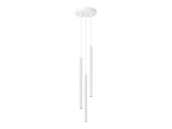 Lámparas colgantes Elara moderno de acero - 3 fuentes luminosas 4000K - L.20 x A.120 cm - blanco