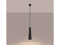 Lámparas Colgantes Electra Desván De Concreto - 1 Fuentes Luminosas - L.8 X A.125 Cm - Negro