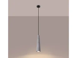 Lámparas Colgantes Electra Industrial De Concreto - 1 Fuentes Luminosas - L.8 X A.125 Cm - Gris