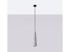 Lámparas Colgantes Electra Industrial De Concreto - 1 Fuentes Luminosas - L.8 X A.125 Cm - Gris