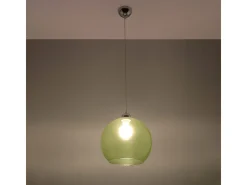 Lámparas colgantes Esfera minimalista de acero/vidrio - 1 fuentes luminosas 4000K - L.30 x A.120 cm - verde