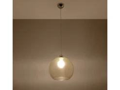 Lámparas colgantes Esfera minimalista de acero/vidrio - 1 fuentes luminosas 4000K - L.30 x A.120 cm - champán