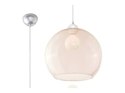 Lámparas colgantes Esfera minimalista de acero/vidrio - 1 fuentes luminosas 4000K - L.30 x A.120 cm - champán