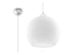 Lámparas colgantes Esfera minimalista de acero/vidrio - 1 fuentes luminosas 4000K - L.30 x A.120 cm - blanco