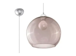Lámparas colgantes Esfera minimalista de acero/vidrio - 1 fuentes luminosas 3000K - L.30 x A.120 cm - grafito