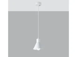 Lámparas colgantes Faldura moderno de acero - 1 fuentes luminosas 3000K - L.14 x A.120 cm - blanco