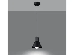 Lámparas colgantes Faldura moderno de acero - 1 fuentes luminosas 4000K - L.14 x A.120 cm - negro
