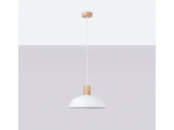 Lámparas Colgantes Fano Escandinavo De Acero - 1 Fuentes Luminosas - L.34 X A.120 Cm - Blanco