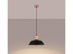 Lámparas colgantes Fanova escandinavo de acero - 1 fuentes luminosas 4000K - L.34 x A.120 cm - negro