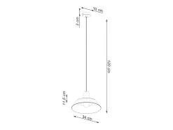 Lámparas colgantes Fanova escandinavo de acero - 1 fuentes luminosas 4000K - L.34 x A.120 cm - negro