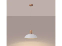 Lámparas colgantes Fanova escandinavo de acero - 1 fuentes luminosas 4000K - L.34 x A.120 cm - blanco