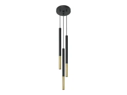 Lámparas colgantes Flar moderno de acero - 3 fuentes luminosas 3000K - L.20 x A.90 cm - oro negro