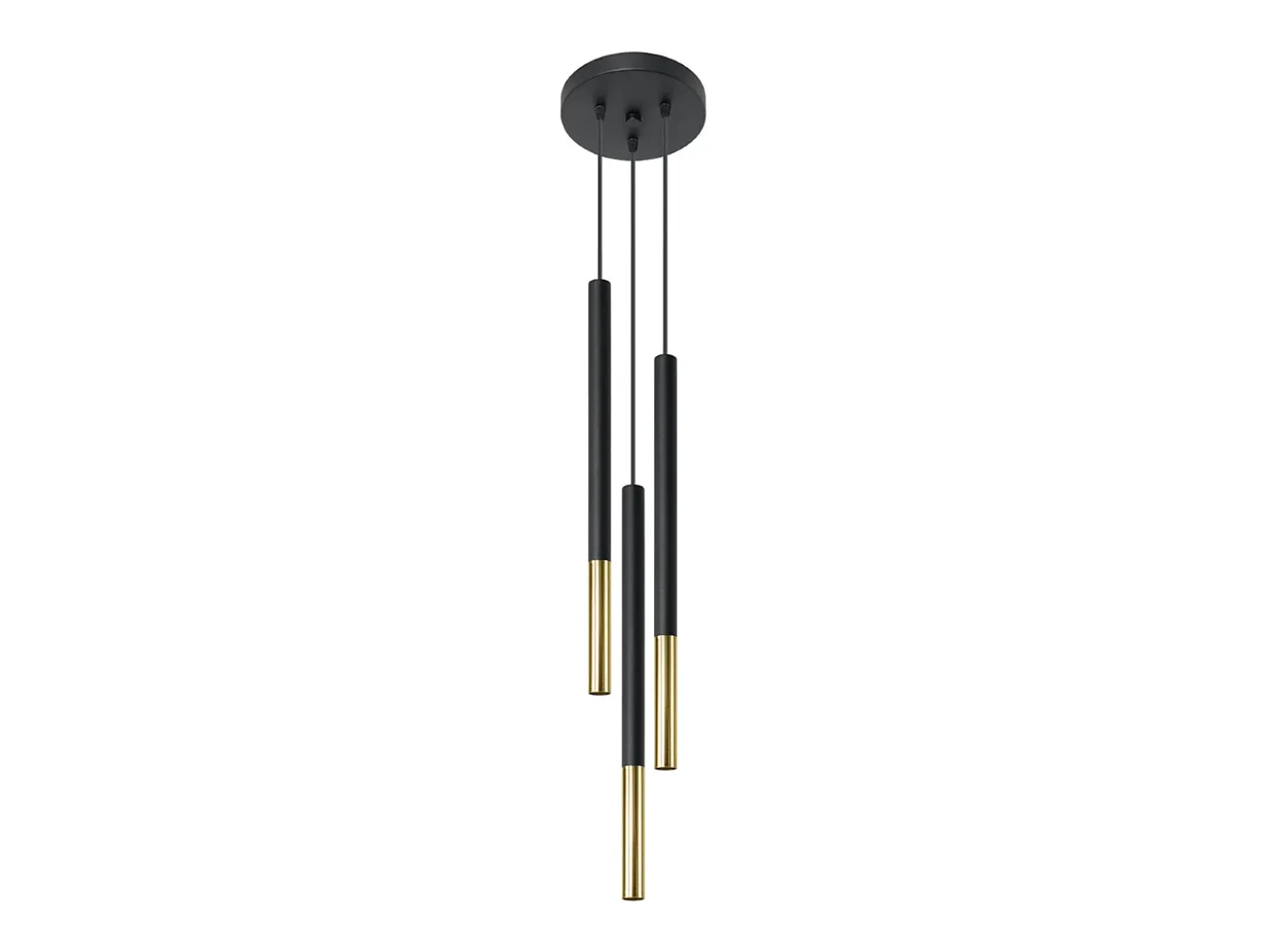 Lámparas colgantes Flar moderno de acero - 3 fuentes luminosas 4000K - L.20 x A.90 cm - oro negro