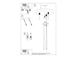 Lámparas colgantes Flar moderno de acero - 3 fuentes luminosas 4000K - L.20 x A.90 cm - oro negro
