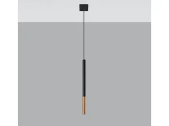 Lámparas colgantes Flar moderno de acero - 1 fuentes luminosas 3000K - L.8 x A.100 cm - negro/cobre
