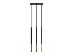 Lámparas colgantes Flar moderno de acero - 3 fuentes luminosas 3000K - L.30 x A.90 cm - oro negro