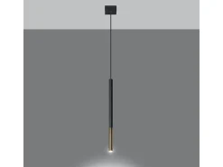 Lámparas colgantes Flar moderno de acero - 1 fuentes luminosas 4000K - L.8 x A.100 cm - oro negro