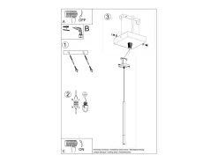 Lámparas colgantes Flar moderno de acero - 1 fuentes luminosas 3000K - L.8 x A.100 cm - oro negro