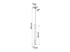 Lámparas colgantes Flar moderno de acero - 1 fuentes luminosas 3000K - L.8 x A.100 cm - negro/cromo