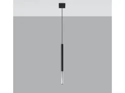 Lámparas colgantes Flar moderno de acero - 1 fuentes luminosas 3000K - L.8 x A.100 cm - negro/cromo