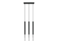 Lámparas colgantes Flar moderno de acero - 3 fuentes luminosas 4000K - L.30 x A.90 cm - negro/cromo