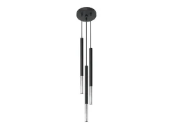 Lámparas colgantes Flar moderno de acero - 3 fuentes luminosas 3000K - L.20 x A.90 cm - negro/cromo