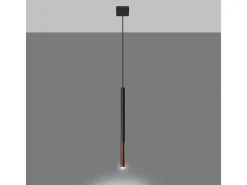 Lámparas colgantes Flar moderno de acero - 1 fuentes luminosas 4000K - L.8 x A.100 cm - negro/cobre