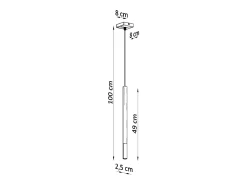 Lámparas colgantes Flar moderno de acero - 1 fuentes luminosas 4000K - L.8 x A.100 cm - negro/cobre