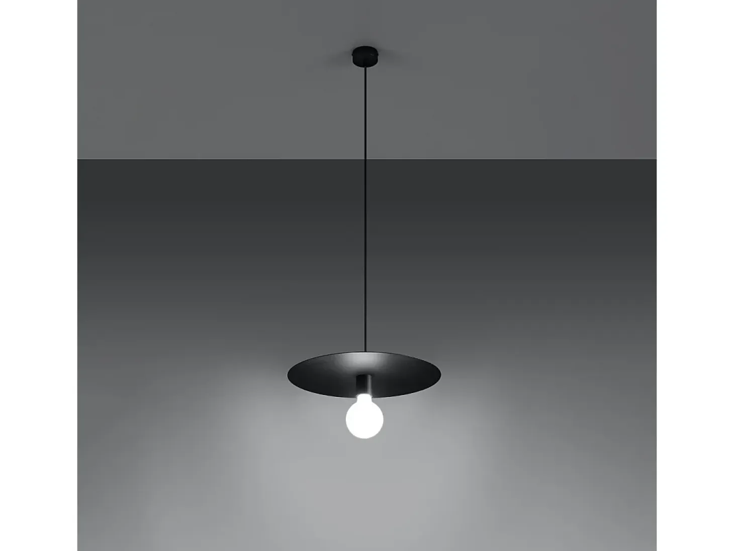 Lámparas colgantes Flavieta moderno de acero - 1 fuentes luminosas 4000K - L.40 x A.105 cm - negro