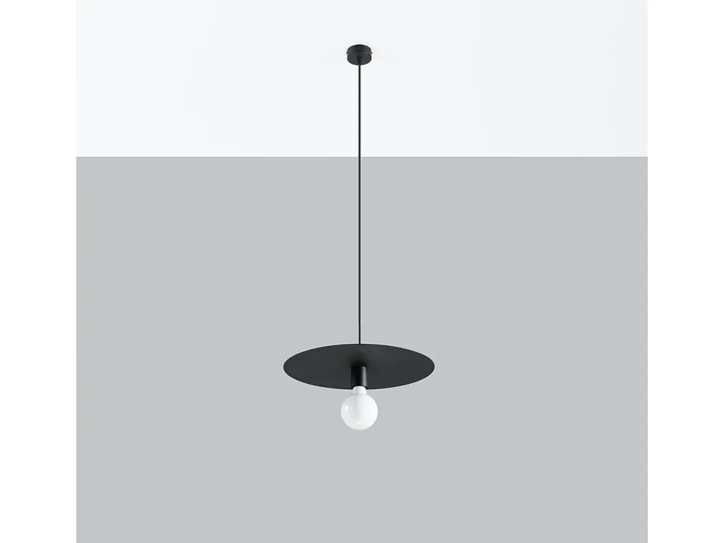 Lámparas colgantes Flavieta moderno de acero - 1 fuentes luminosas 3000K - L.40 x A.105 cm - negro