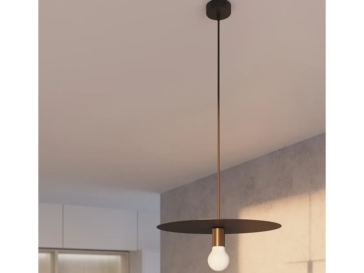 Lámparas colgantes Flavieta moderno de acero - 1 fuentes luminosas 3000K - L.40 x A.105 cm - negro