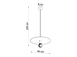 Lámparas colgantes Flavieta moderno de acero - 1 fuentes luminosas 3000K - L.40 x A.105 cm - negro