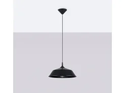 Lámparas Colgantes Frika Escandinavo De Acero - 1 Fuentes Luminosas - L.34 X A.74 Cm - Negro