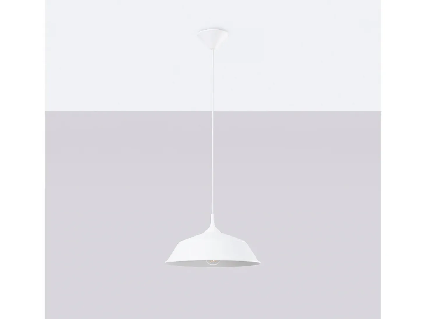 Lámparas Colgantes Frika Escandinavo De Acero - 1 Fuentes Luminosas - L.34 X A.74 Cm - Blanco