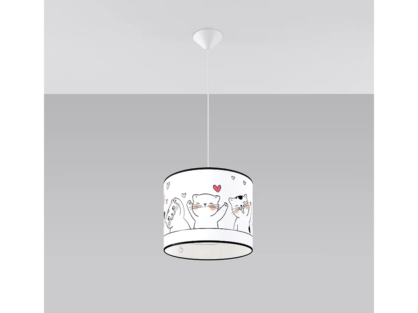 Lámparas colgantes Gatto moderno de CLORURO DE POLIVINILO - 1 fuentes luminosas 3000K - L.30 x A.95 cm - multicolor