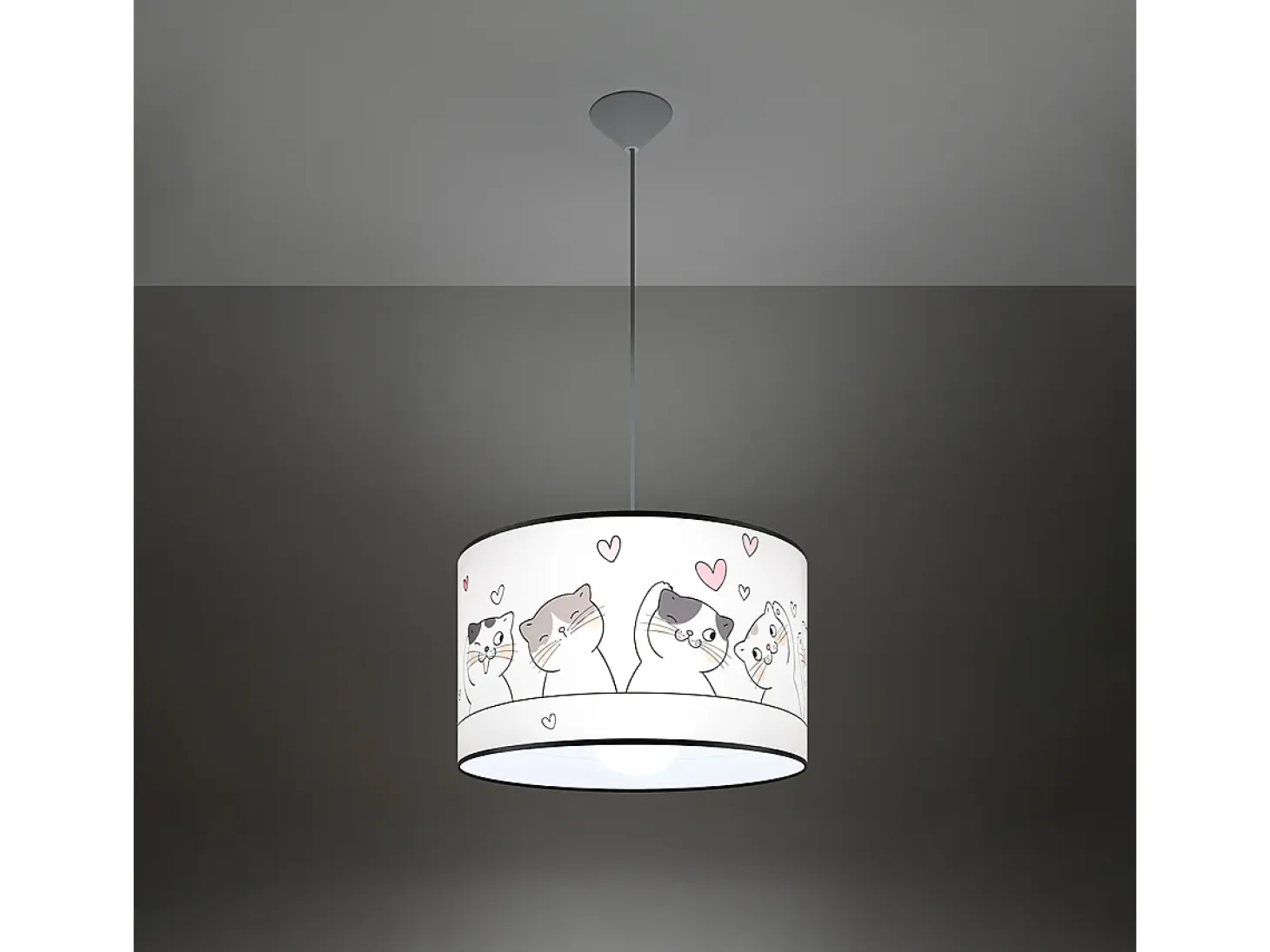 Lámparas colgantes Gatto moderno de CLORURO DE POLIVINILO - 1 fuentes luminosas 4000K - L.40 x A.95 cm - multicolor